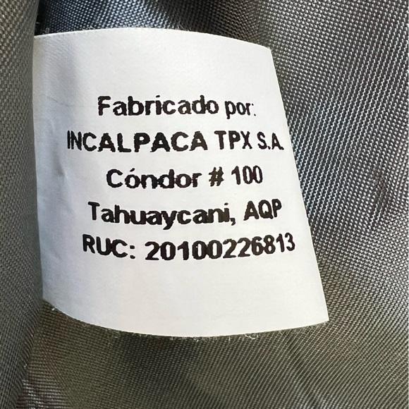 Tumi Men’s Gray Wool Zip Front Lined Jacket Made in Peru Size Large EUC - Picture 12 of 14